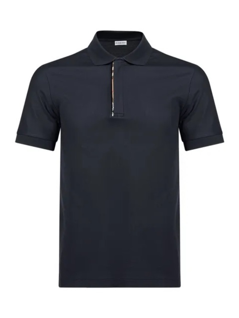 Burberry Black Short-Sleeve Polo with Signature Trim